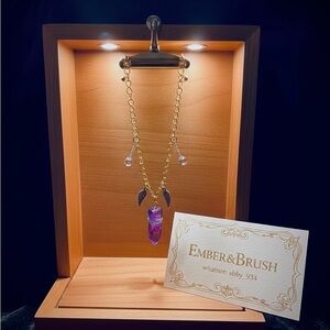 Purple and Gold Pendant Necklace